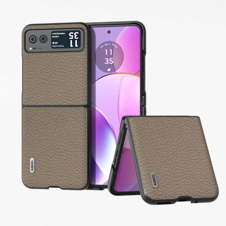 ABEEL Genuine Leather Litchi Texture Phone Case, For Motorola Razr 60 Ultra, For Motorola Razr 40, For Motorola Razr 40 Ultra