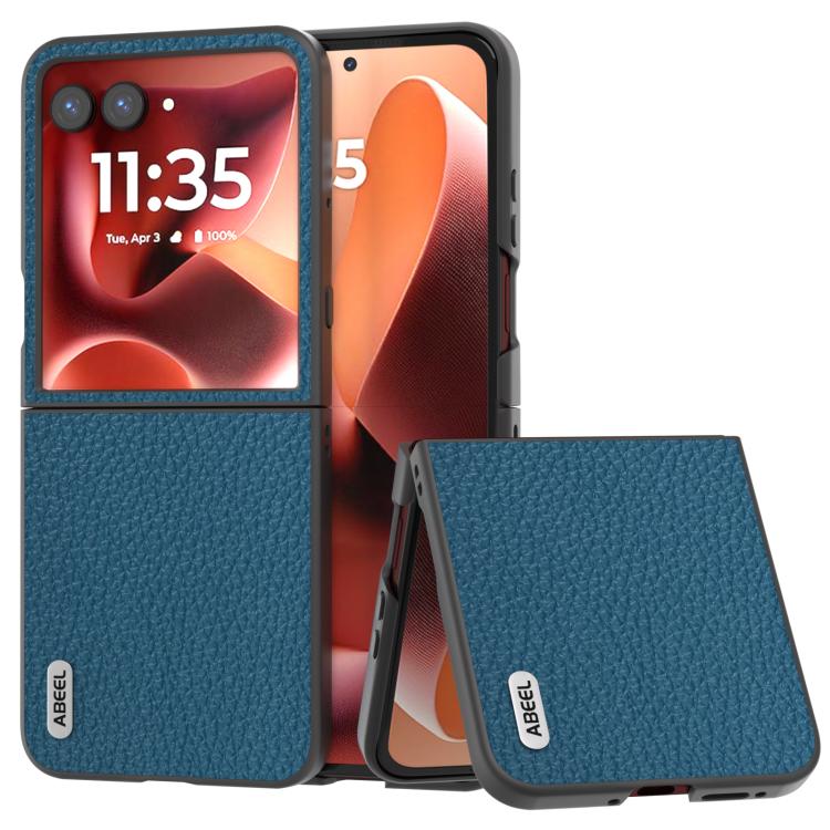 ABEEL Genuine Leather Litchi Texture Phone Case, For Motorola Razr 60 Ultra, For Motorola Razr 40, For Motorola Razr 40 Ultra