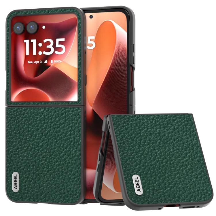 ABEEL Genuine Leather Litchi Texture Phone Case, For Motorola Razr 60 Ultra, For Motorola Razr 40, For Motorola Razr 40 Ultra