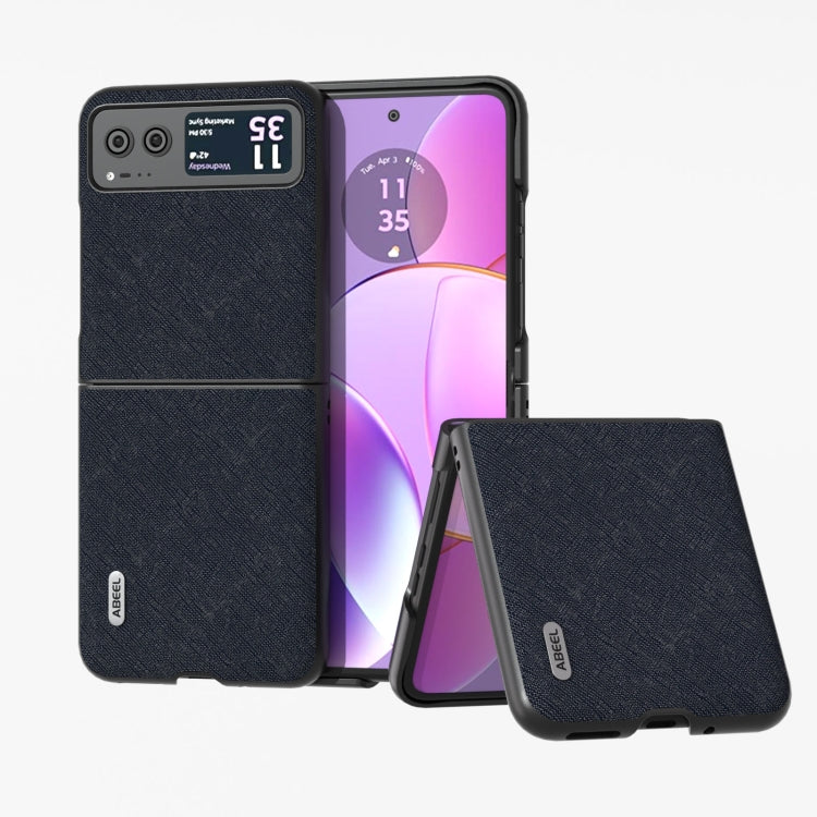 ABEEL Cross Texture Genuine Leather Phone Case, For Motorola Razr 60 Ultra/Razr 70 Ultra, For Motorola Razr 40, For Motorola Razr 40 Ultra