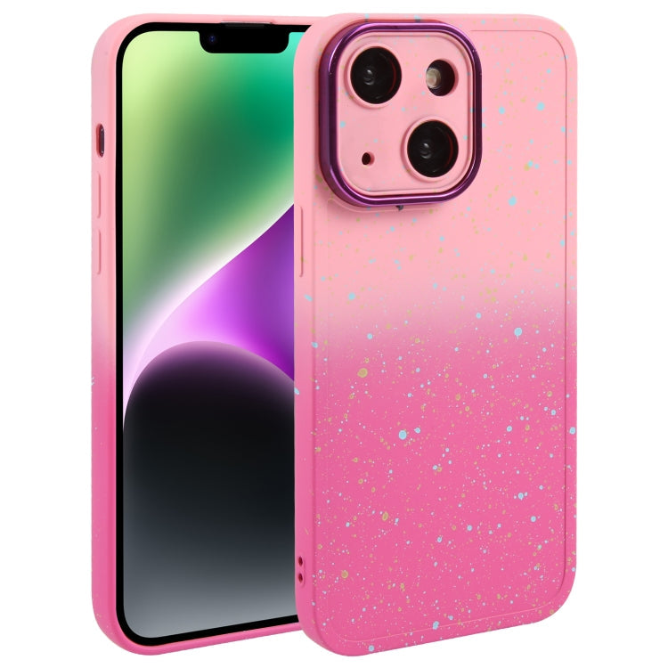 Gradient Starry Silicone Phone Case with Lens Film, For iPhone 14 Plus, For iPhone 15 Pro Max, For iPhone 15 Pro, For iPhone 14