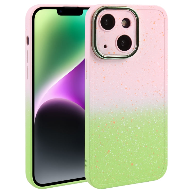 Gradient Starry Silicone Phone Case with Lens Film, For iPhone 14 Plus, For iPhone 15 Pro Max, For iPhone 15 Pro, For iPhone 14