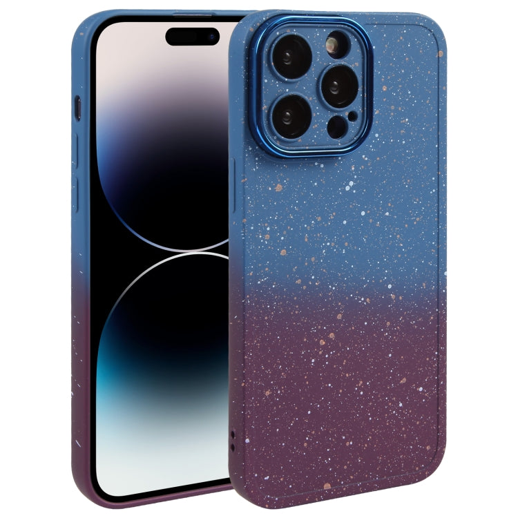 Gradient Starry Silicone Phone Case with Lens Film, For iPhone 14 Plus, For iPhone 15 Pro Max, For iPhone 15 Pro, For iPhone 14
