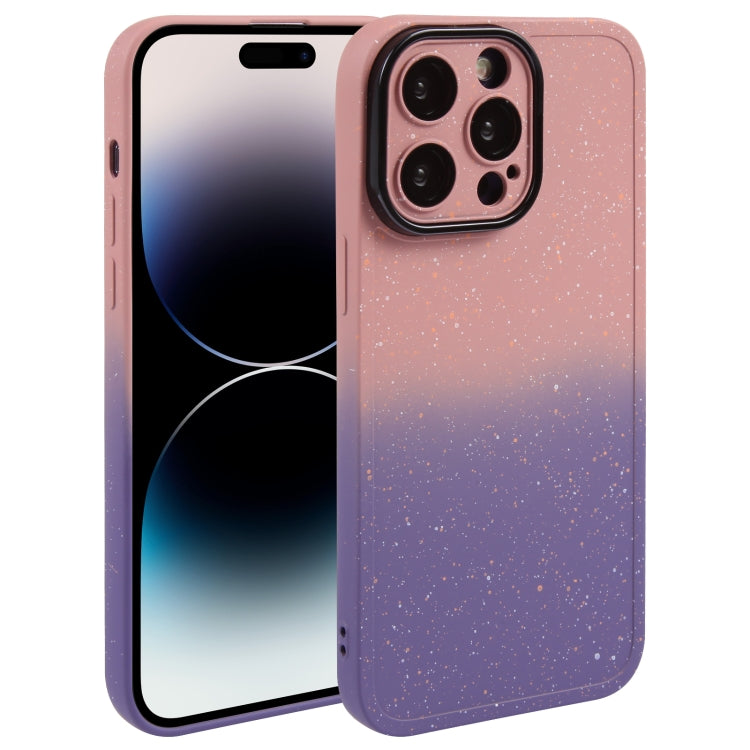 Gradient Starry Silicone Phone Case with Lens Film, For iPhone 14 Plus, For iPhone 15 Pro Max, For iPhone 15 Pro, For iPhone 14