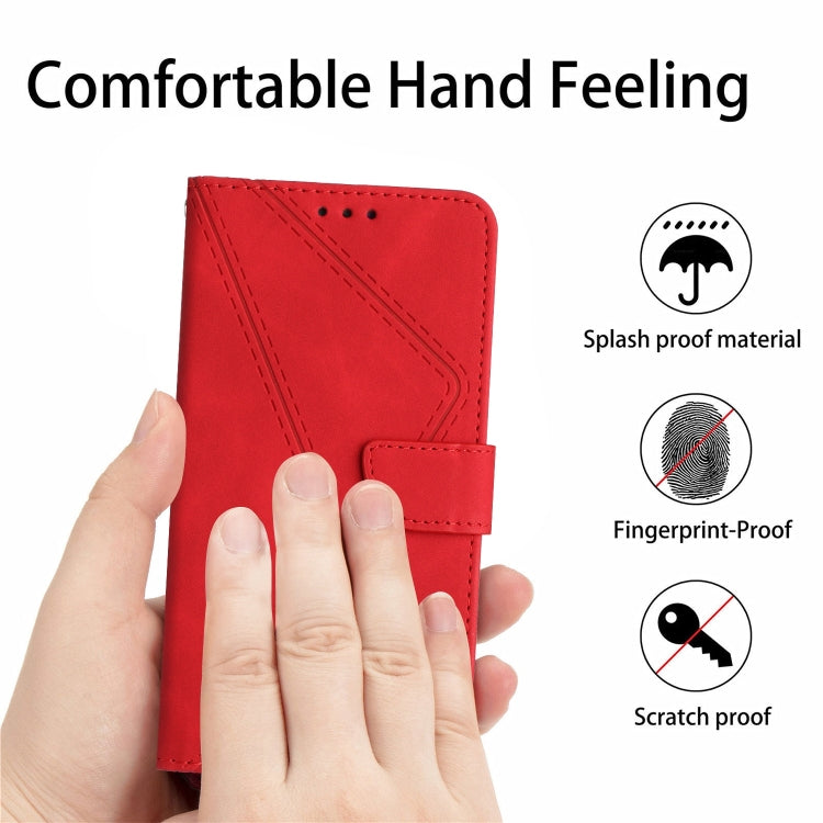 Stitching Embossed Leather Phone Case, For iPhone 15