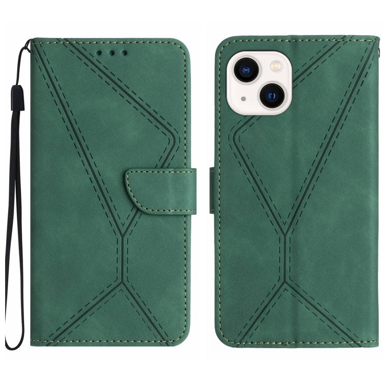 Stitching Embossed Leather Phone Case, For iPhone 15