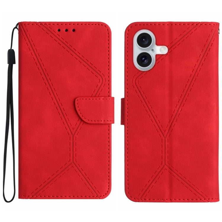 Stitching Embossed Leather Phone Case, For iPhone 16, For iPhone 15 Pro Max, For iPhone 15 Pro, For iPhone 15 Plus