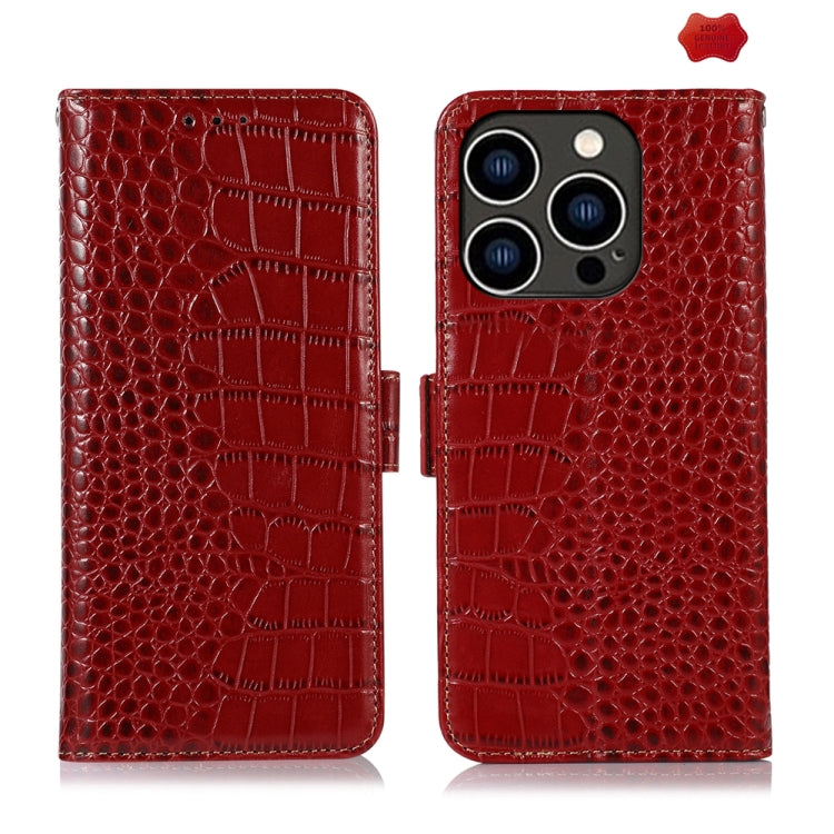 Crocodile Top Layer Cowhide Leather Phone Case, For iPhone 18 Pro / 17 Pro, For iPhone 18 Pro Max / 17 Pro Max, For iPhone 16e / 17e, For iPhone 17, For iPhone Air, For iPhone 16 Pro Max