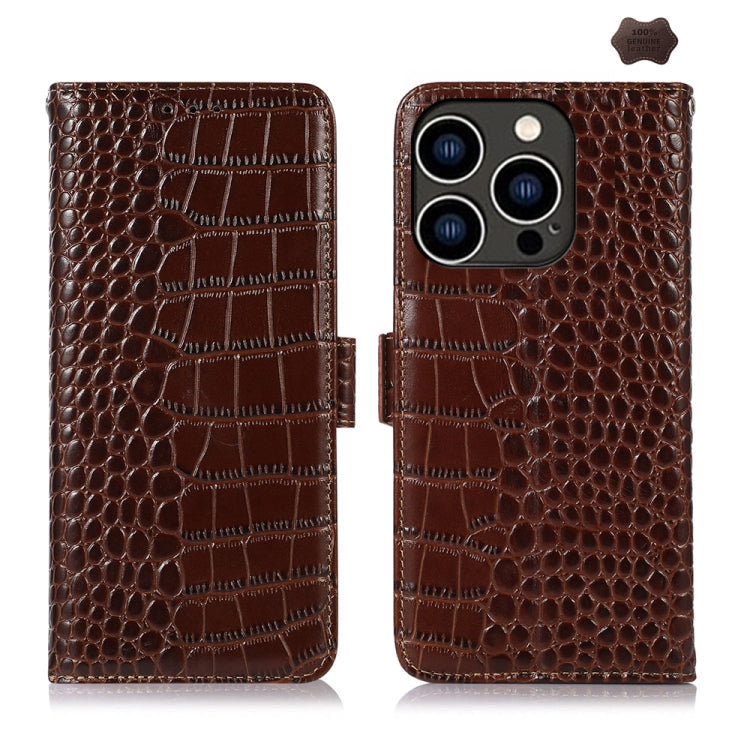 Crocodile Top Layer Cowhide Leather Phone Case, For iPhone 18 Pro / 17 Pro, For iPhone 18 Pro Max / 17 Pro Max, For iPhone 16e / 17e, For iPhone 17, For iPhone Air, For iPhone 16 Pro Max
