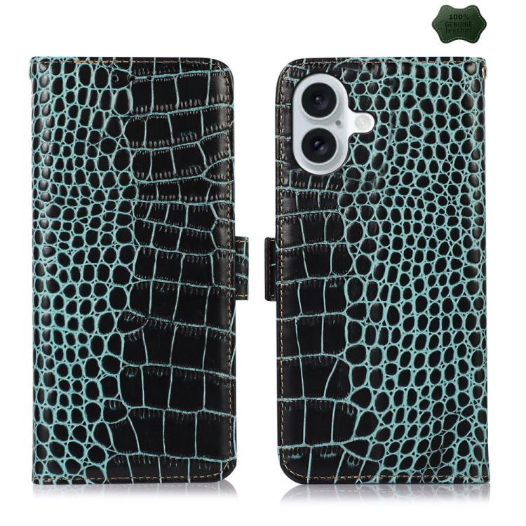 Crocodile Top Layer Cowhide Leather Phone Case, For iPhone 18 Pro / 17 Pro, For iPhone 18 Pro Max / 17 Pro Max, For iPhone 16e / 17e, For iPhone 17, For iPhone Air, For iPhone 16 Pro Max