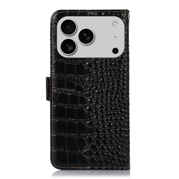 Crocodile Top Layer Cowhide Leather Phone Case, For iPhone 18 Pro / 17 Pro, For iPhone 18 Pro Max / 17 Pro Max, For iPhone 16e / 17e, For iPhone 17, For iPhone Air, For iPhone 16 Pro Max