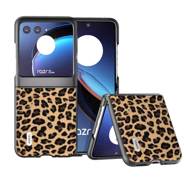 ABEEL Black Edge Leopard Phone Case, For Motorola Razr 40, For Motorola Razr 40 Ultra