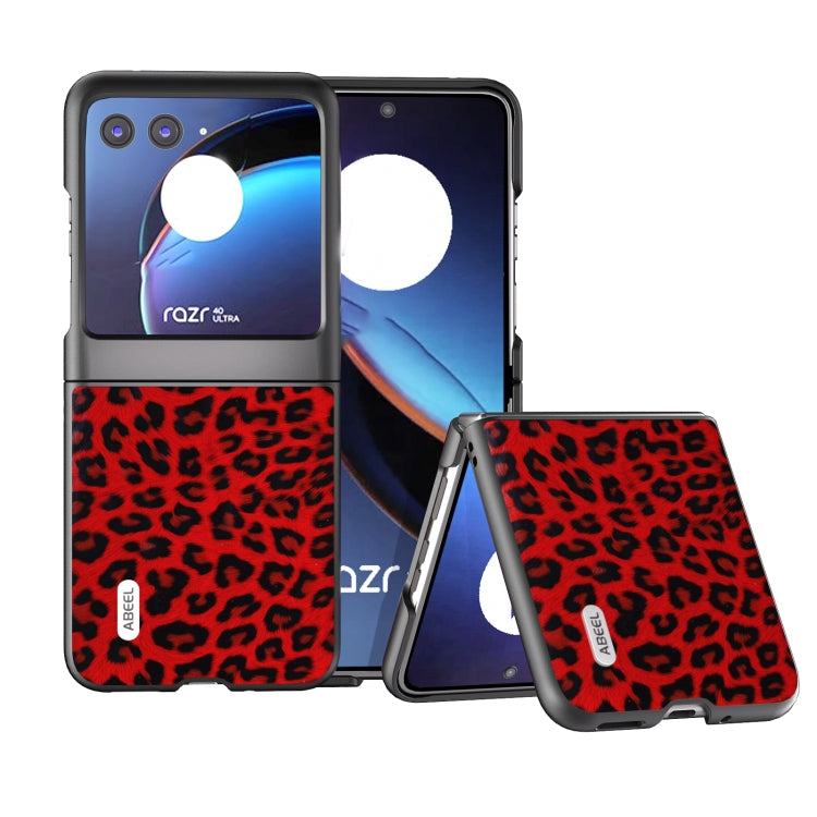 ABEEL Black Edge Leopard Phone Case, For Motorola Razr 40, For Motorola Razr 40 Ultra