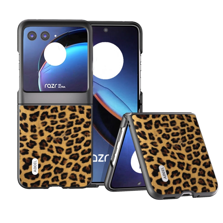 ABEEL Black Edge Leopard Phone Case, For Motorola Razr 40, For Motorola Razr 40 Ultra