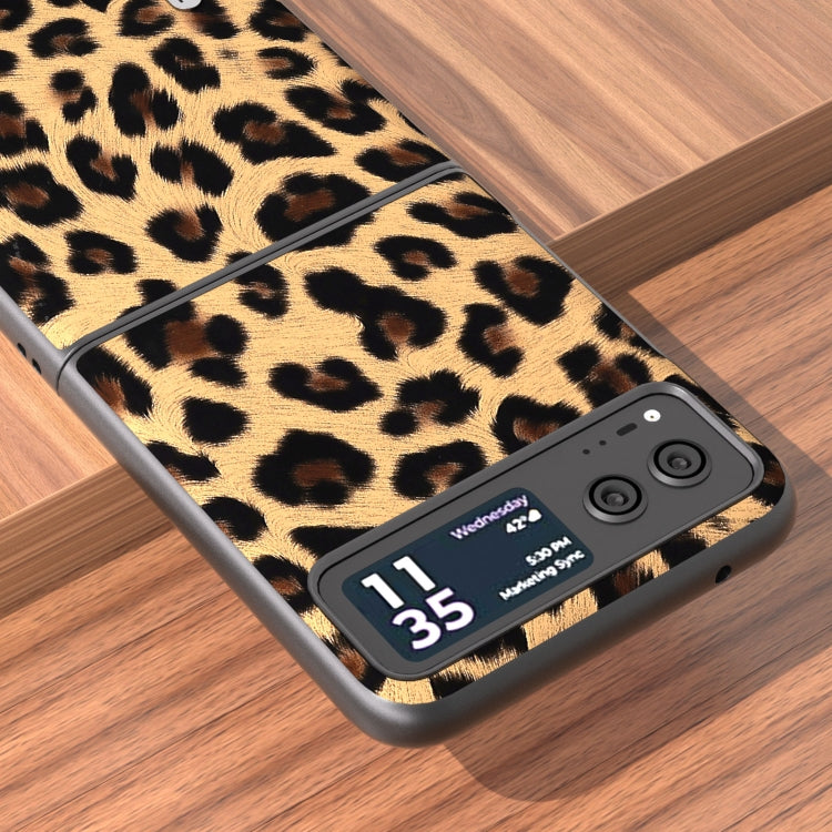 ABEEL Black Edge Leopard Phone Case, For Motorola Razr 40, For Motorola Razr 40 Ultra