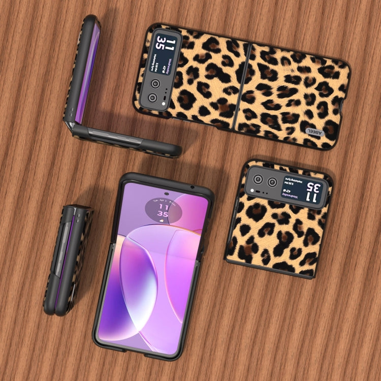 ABEEL Black Edge Leopard Phone Case, For Motorola Razr 40, For Motorola Razr 40 Ultra