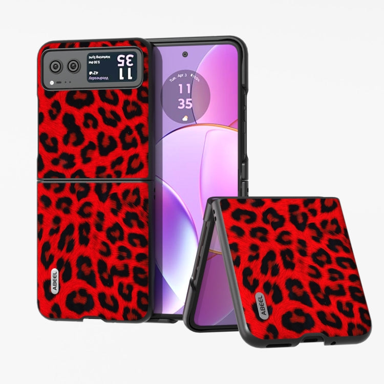 ABEEL Black Edge Leopard Phone Case, For Motorola Razr 40, For Motorola Razr 40 Ultra