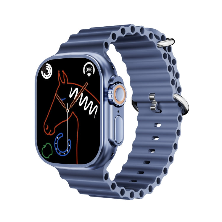 WS-E9 Ultra 2.2 inch IP67 Waterproof Metal Buckle Ocean Silicone Band Smart Watch, Support Heart Rate / NFC, Metal Buckle Ocean Silicone Band (Orange), Metal Buckle Ocean Silicone Band (Blue), Metal Buckle Ocean Silicone Band (Silver)