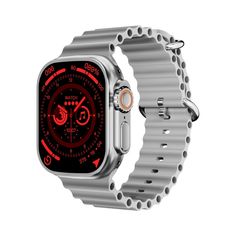 WS-E9 Ultra 2.2 inch IP67 Waterproof Metal Buckle Ocean Silicone Band Smart Watch, Support Heart Rate / NFC, Metal Buckle Ocean Silicone Band (Orange), Metal Buckle Ocean Silicone Band (Blue), Metal Buckle Ocean Silicone Band (Silver)