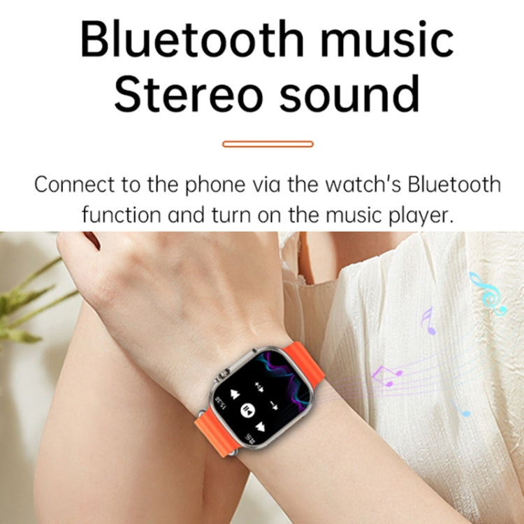 WS-E9 Ultra 2.2 inch IP67 Waterproof Metal Buckle Ocean Silicone Band Smart Watch, Support Heart Rate / NFC, Metal Buckle Ocean Silicone Band (Orange), Metal Buckle Ocean Silicone Band (Blue), Metal Buckle Ocean Silicone Band (Silver)