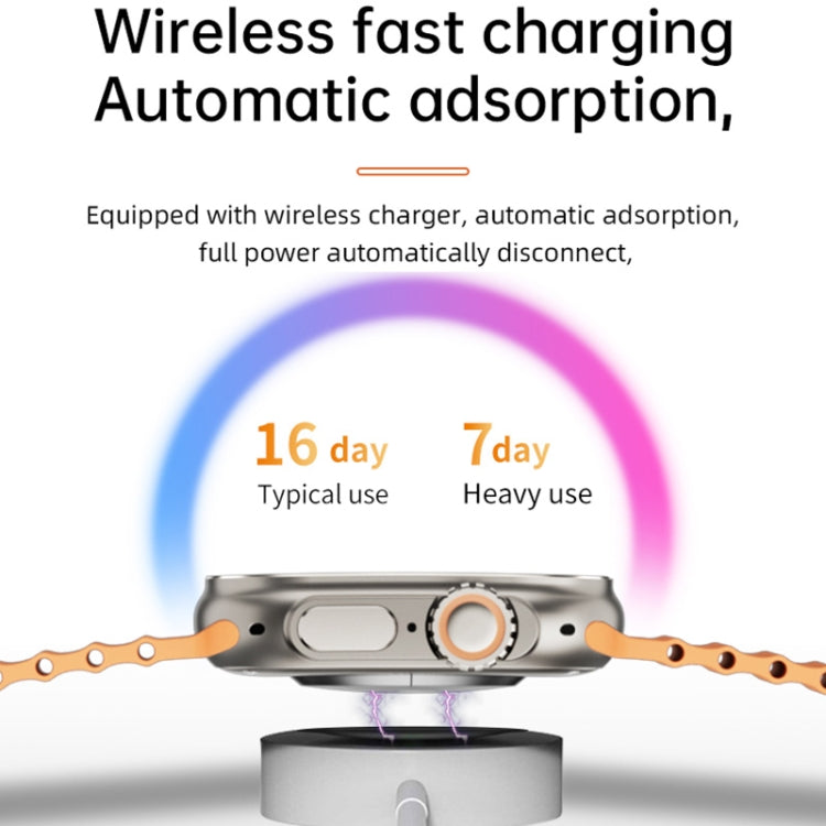 WS-E9 Ultra 2.2 inch IP67 Waterproof Metal Buckle Ocean Silicone Band Smart Watch, Support Heart Rate / NFC, Metal Buckle Ocean Silicone Band (Orange), Metal Buckle Ocean Silicone Band (Blue), Metal Buckle Ocean Silicone Band (Silver)