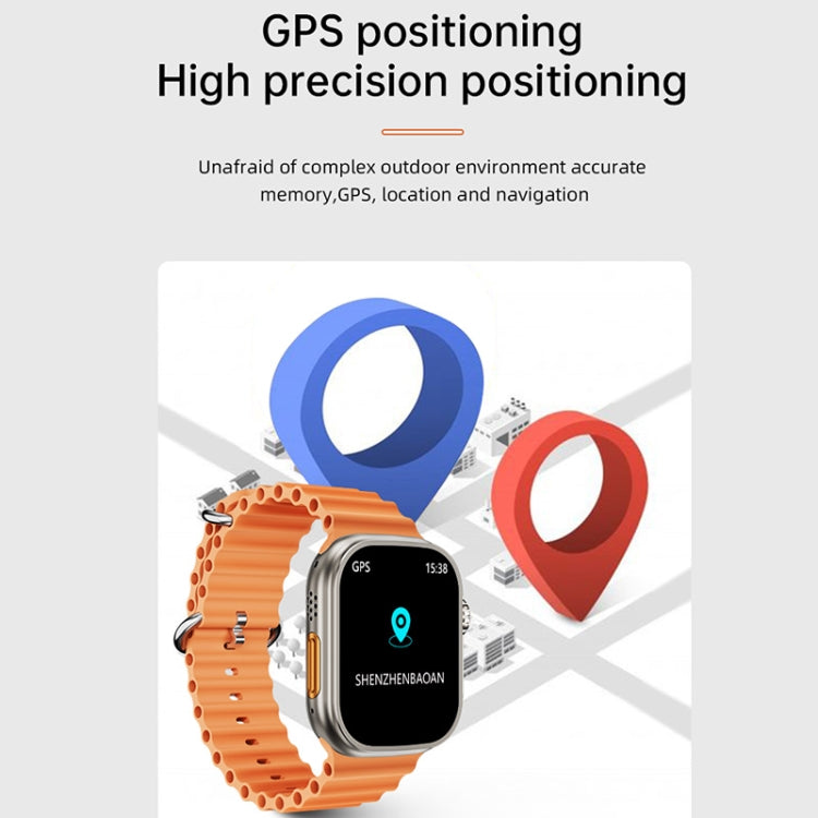 WS-E9 Ultra 2.2 inch IP67 Waterproof Metal Buckle Ocean Silicone Band Smart Watch, Support Heart Rate / NFC, Metal Buckle Ocean Silicone Band (Orange), Metal Buckle Ocean Silicone Band (Blue), Metal Buckle Ocean Silicone Band (Silver)