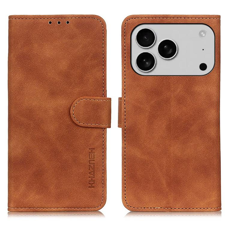 KHAZNEH Retro Texture Leather Phone Case, For iPhone 16e / 17e, For iPhone 17 Pro Max, For iPhone 17 Pro, For iPhone 17, For iPhone Air, For iPhone 16 Pro Max