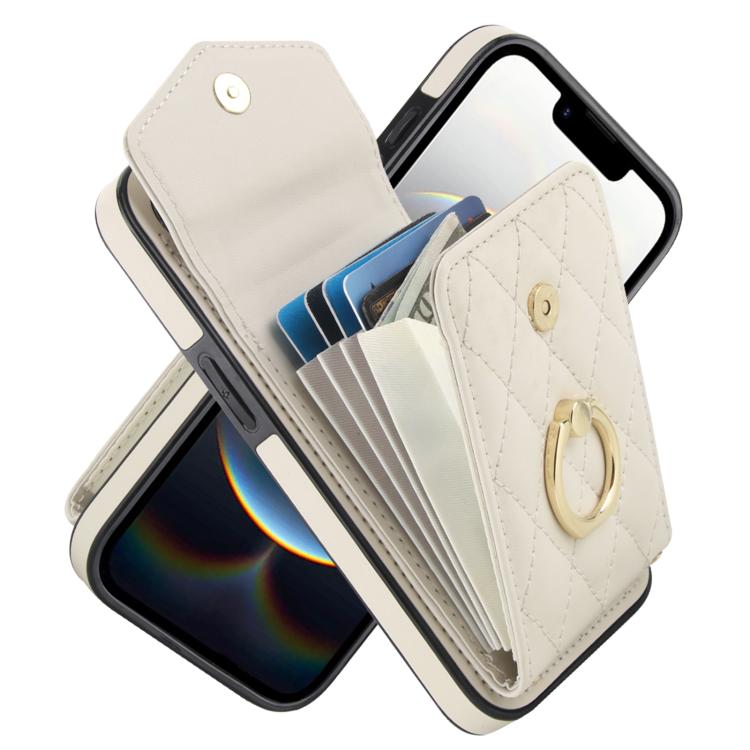 Rhombic Texture Card Bag Phone Case with Long Lanyard, For iPhone 17e / 16e, For iPhone 17 Pro Max, For iPhone 17 Pro