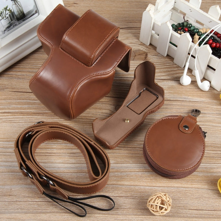 Full Body Magnetic Leather Camera Case Bag with Strap, Deluxe Edition, For Canon EOS R50, Deluxe Edition