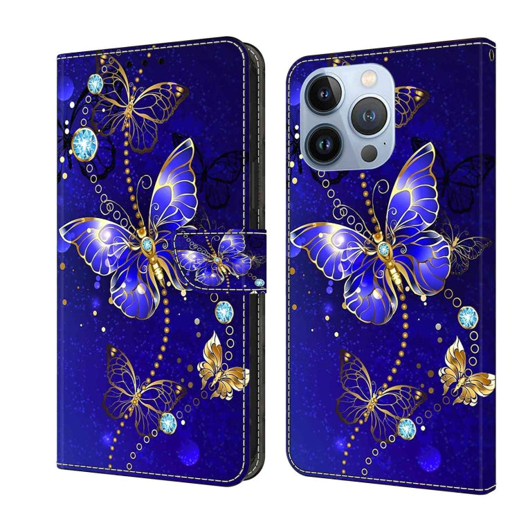 Crystal 3D Shockproof Protective Leather Phone Case, For iPhone 14 Pro Max