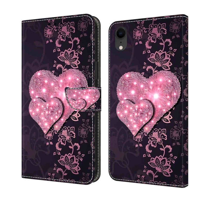 Crystal 3D Shockproof Protective Leather Phone Case, For iPhone XR