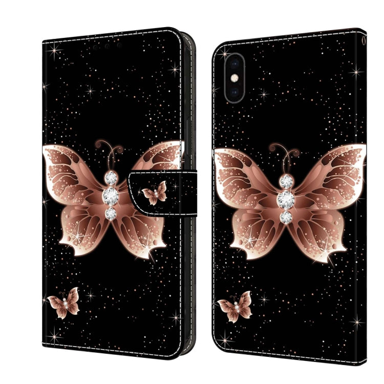 Crystal 3D Shockproof Protective Leather Phone Case, For iPhone XS Max