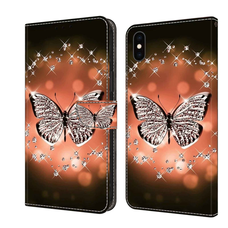 Crystal 3D Shockproof Protective Leather Phone Case, For iPhone XS Max