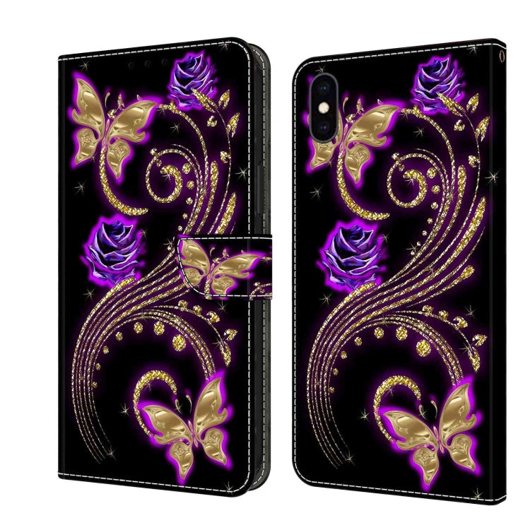 Crystal 3D Shockproof Protective Leather Phone Case, For iPhone XS Max