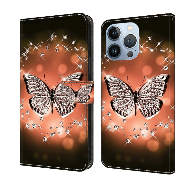 Crystal 3D Shockproof Protective Leather Phone Case, For iPhone 15 Pro Max