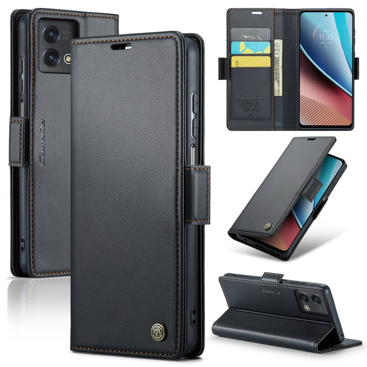 CaseMe 023 Butterfly Buckle Litchi Texture RFID Anti-theft Leather Phone Case, For Motorola Moto G Stylus 5G 2023