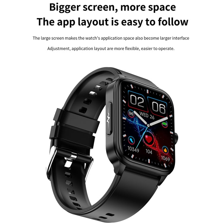 ET540 1.91 inch IP67 Waterproof Silicone Band Smart Watch, Support ECG / Non-invasive Blood Glucose Measurement, ET540 (Blue), ET540 (Red)