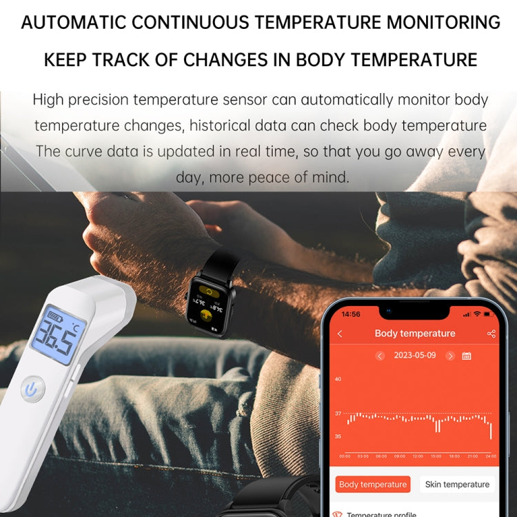 ET540 1.91 inch IP67 Waterproof Silicone Band Smart Watch, Support ECG / Non-invasive Blood Glucose Measurement, ET540 (Blue), ET540 (Red)