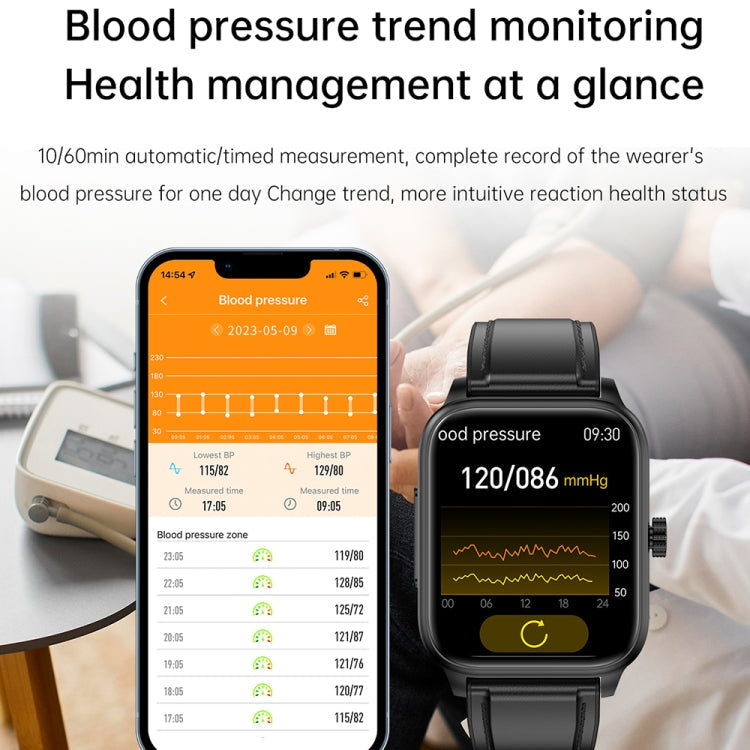 ET540 1.91 inch IP67 Waterproof Silicone Band Smart Watch, Support ECG / Non-invasive Blood Glucose Measurement, ET540 (Blue), ET540 (Red)