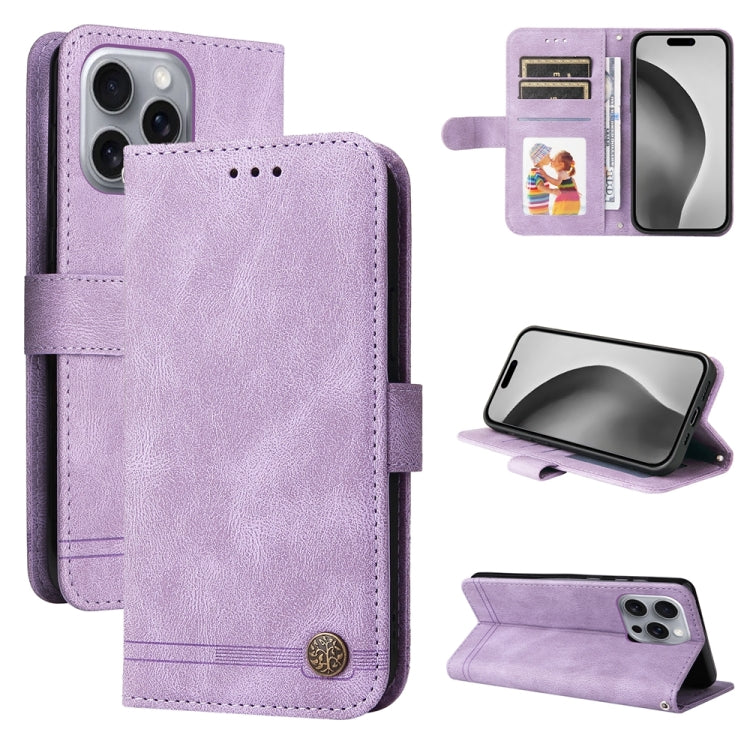 Skin Feel Life Tree Leather Phone Case, For iPhone Air, For iPhone 16 Pro Max, For iPhone 16 Pro, For iPhone 16 Plus