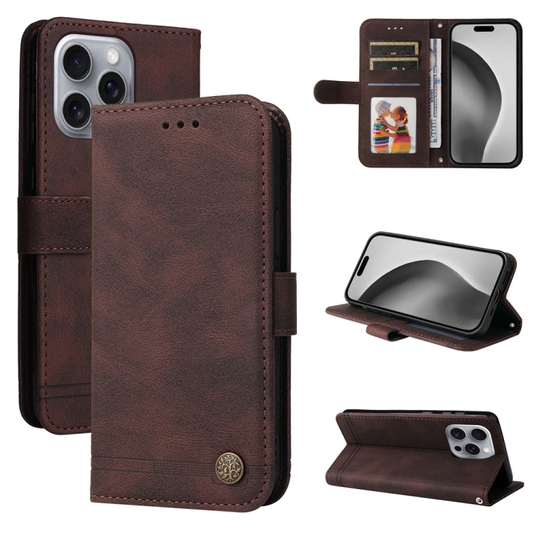 Skin Feel Life Tree Leather Phone Case, For iPhone Air, For iPhone 16 Pro Max, For iPhone 16 Pro, For iPhone 16 Plus