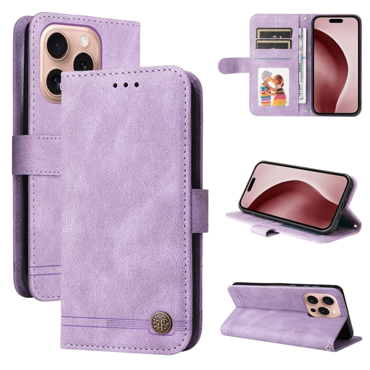 Skin Feel Life Tree Leather Phone Case, For iPhone Air, For iPhone 16 Pro Max, For iPhone 16 Pro, For iPhone 16 Plus