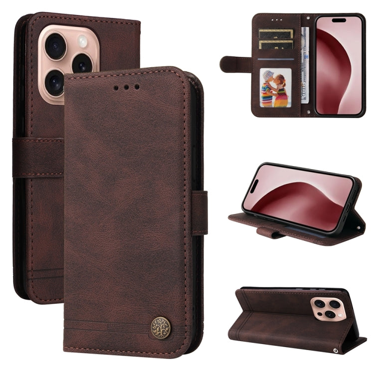Skin Feel Life Tree Leather Phone Case, For iPhone Air, For iPhone 16 Pro Max, For iPhone 16 Pro, For iPhone 16 Plus
