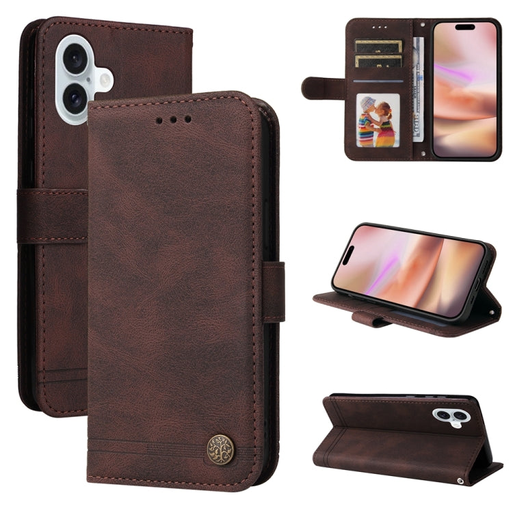 Skin Feel Life Tree Leather Phone Case, For iPhone Air, For iPhone 16 Pro Max, For iPhone 16 Pro, For iPhone 16 Plus