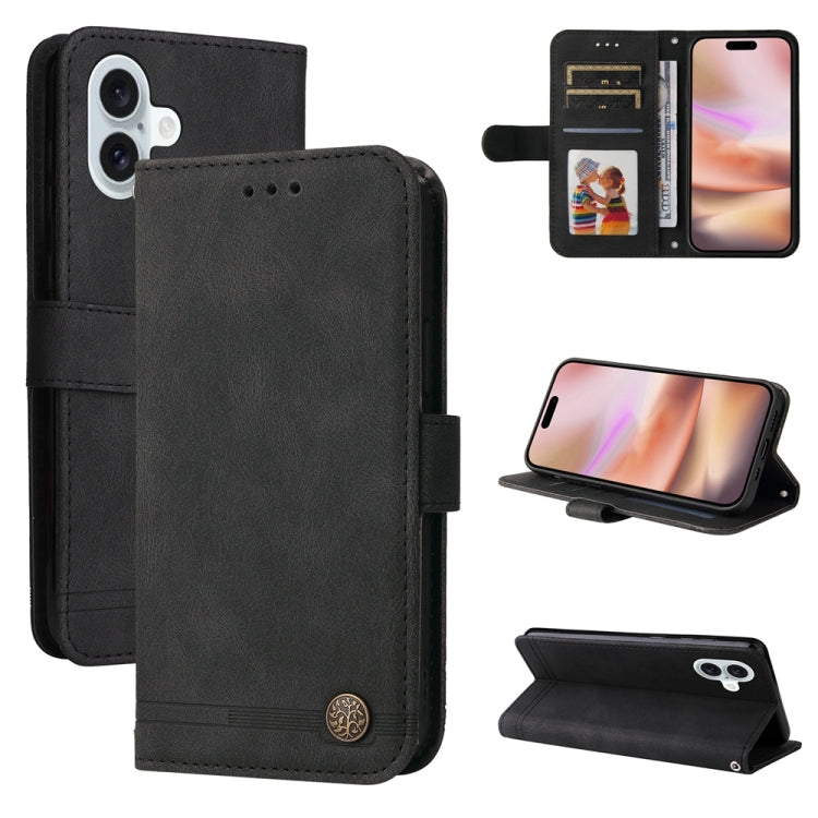 Skin Feel Life Tree Leather Phone Case, For iPhone Air, For iPhone 16 Pro Max, For iPhone 16 Pro, For iPhone 16 Plus