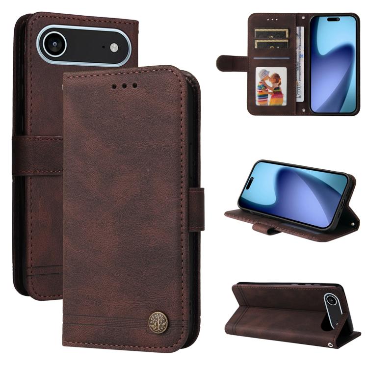 Skin Feel Life Tree Leather Phone Case, For iPhone Air, For iPhone 16 Pro Max, For iPhone 16 Pro, For iPhone 16 Plus
