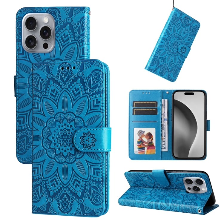 Embossed Sunflower Leather Phone Case, For iPhone Air, For iPhone 16 Pro Max, For iPhone 16 Pro, For iPhone 16 Plus