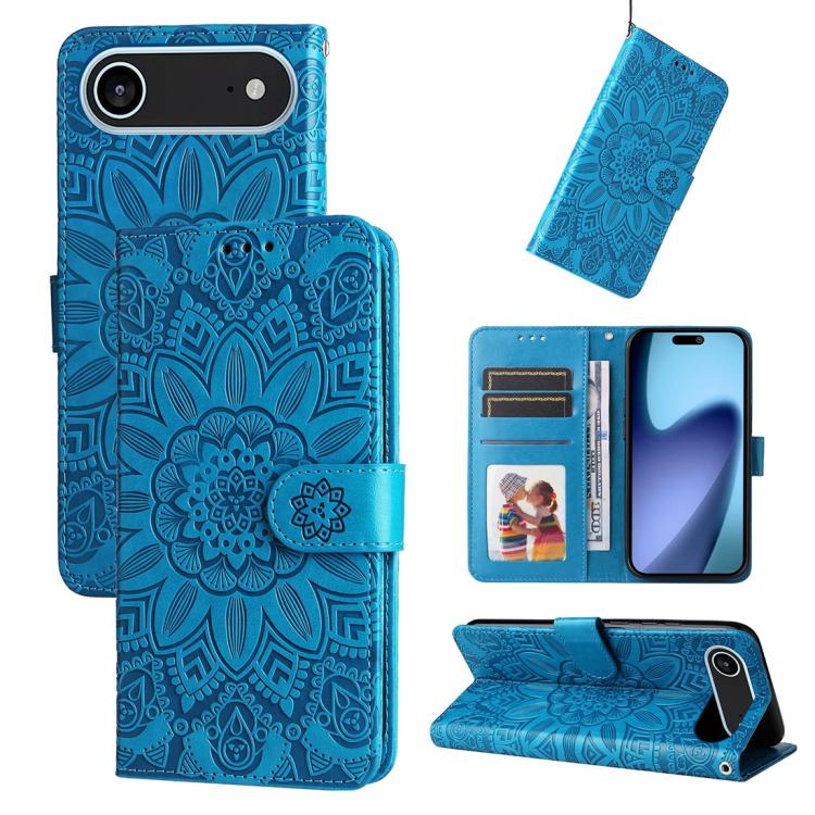 Embossed Sunflower Leather Phone Case, For iPhone Air, For iPhone 16 Pro Max, For iPhone 16 Pro, For iPhone 16 Plus