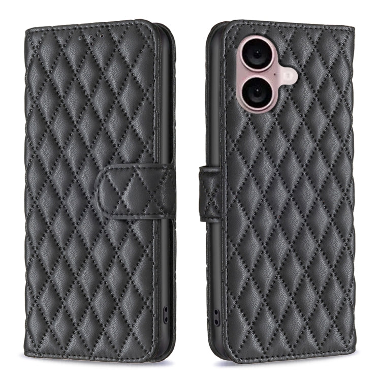 Diamond Lattice Wallet Flip Leather Phone Case, For iPhone 16, For iPhone 15 Pro Max, For iPhone 15 Pro, For iPhone 15 Plus
