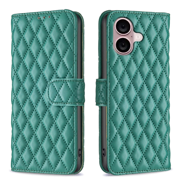 Diamond Lattice Wallet Flip Leather Phone Case, For iPhone Air, For iPhone 16 Pro Max, For iPhone 16 Pro, For iPhone 16 Plus